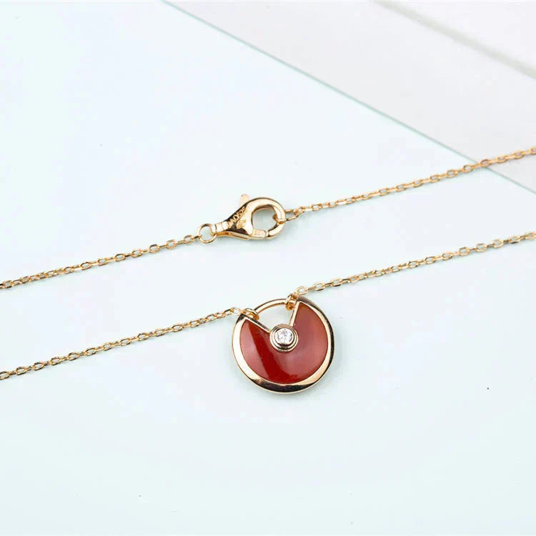 Miro アミュレット ゴールド カーネリアン オニキス ネックレス