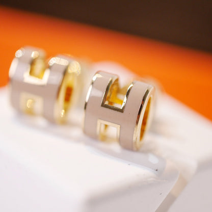 Miro MINI POP H GOLD EARRINGS GREY