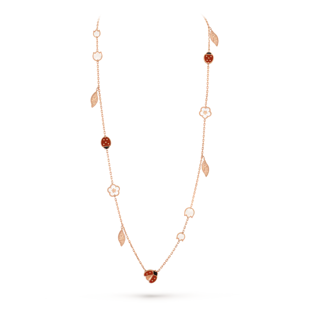 Miro LUCKY SPRING 15 MOTIFS ROSE GOLD NECKLACE