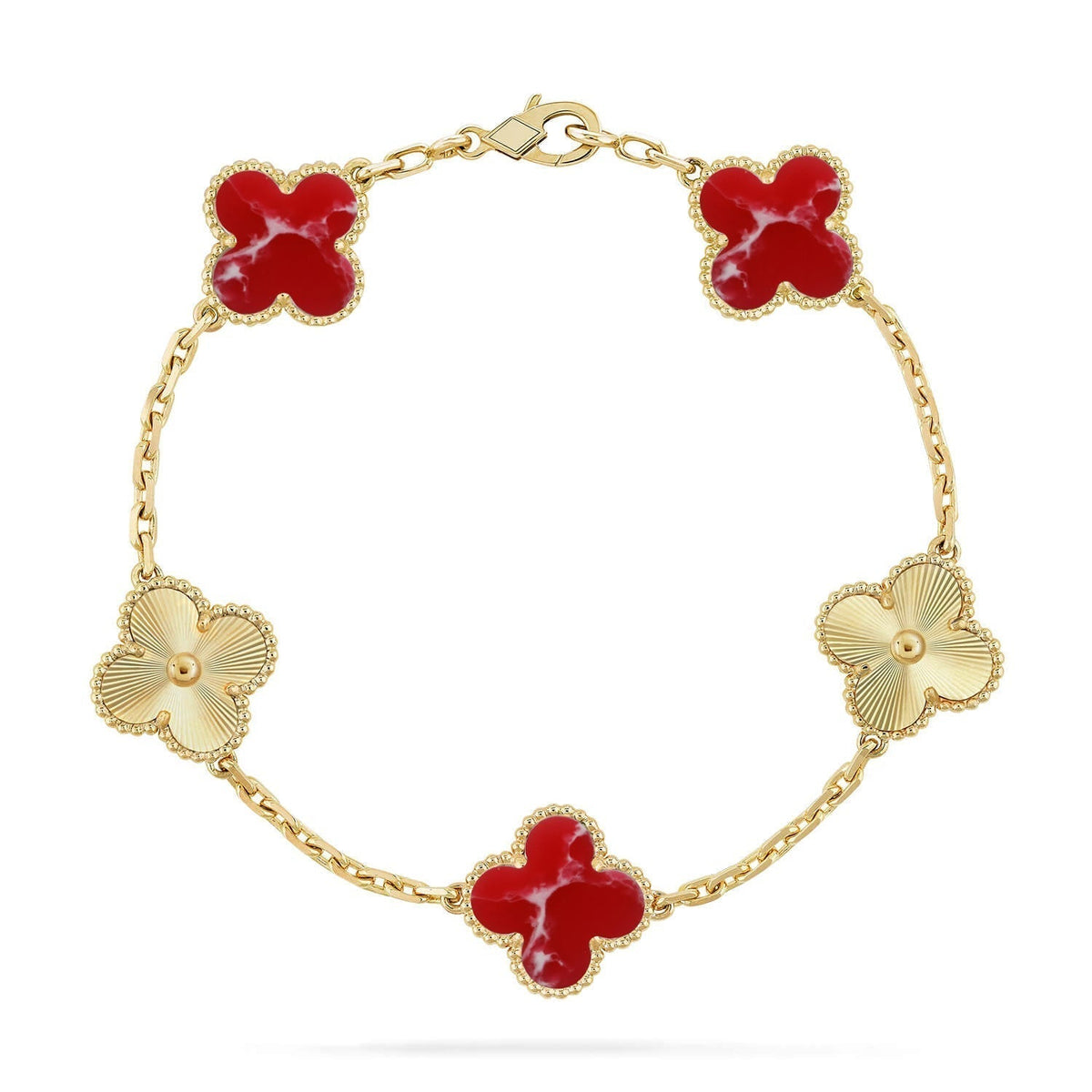 [Miro ]New CLOVER 5 MOTIF RED PATTERN BRACELET COLLECTION