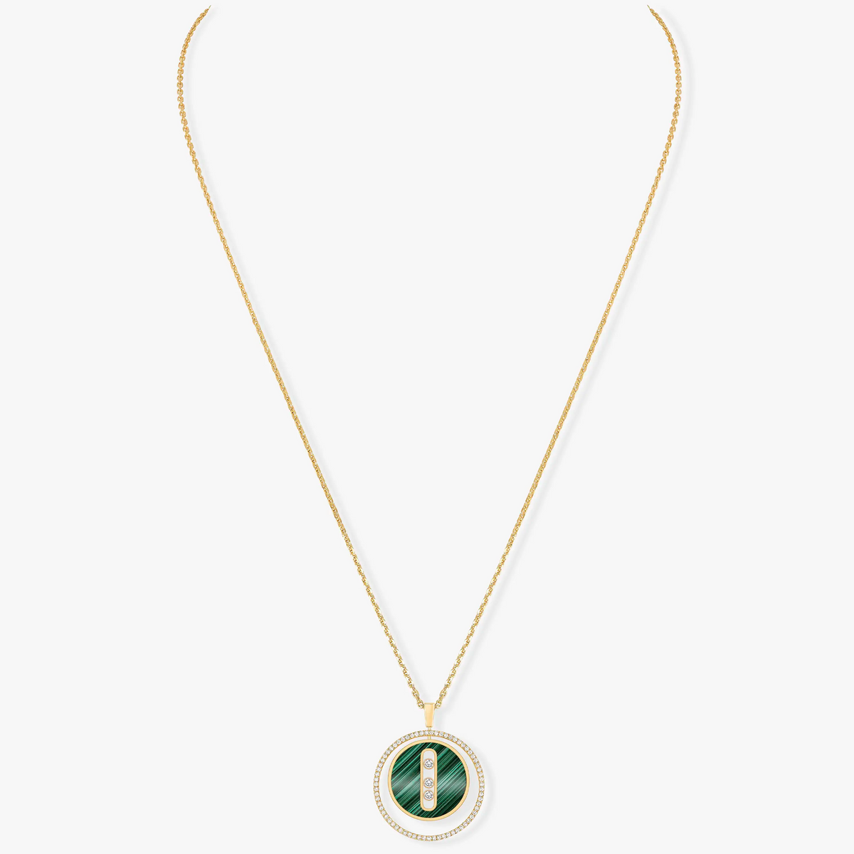 [Miro ]Miro  MOVE 3 DIAMOND MALACHITE GOLD DIAMOND NECKLACE