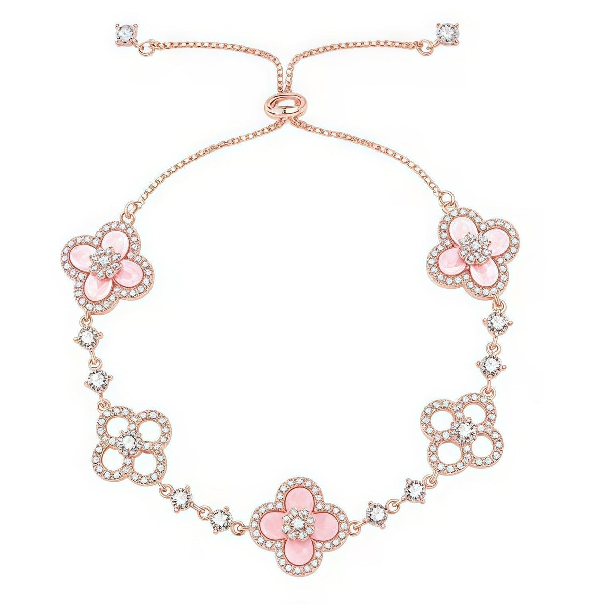 Miro CLOVER 5 MOTIF PINK BLUE RED WHITE BRACELET