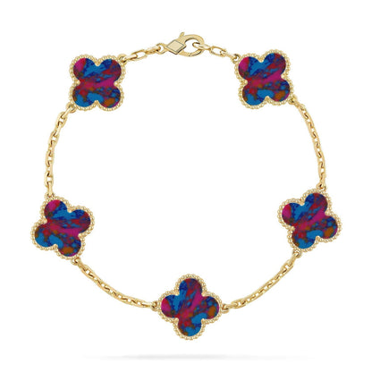 [Miro ]New CLOVER 5 MOTIF COLOR GEMSTONES BRACELET COLLECTION