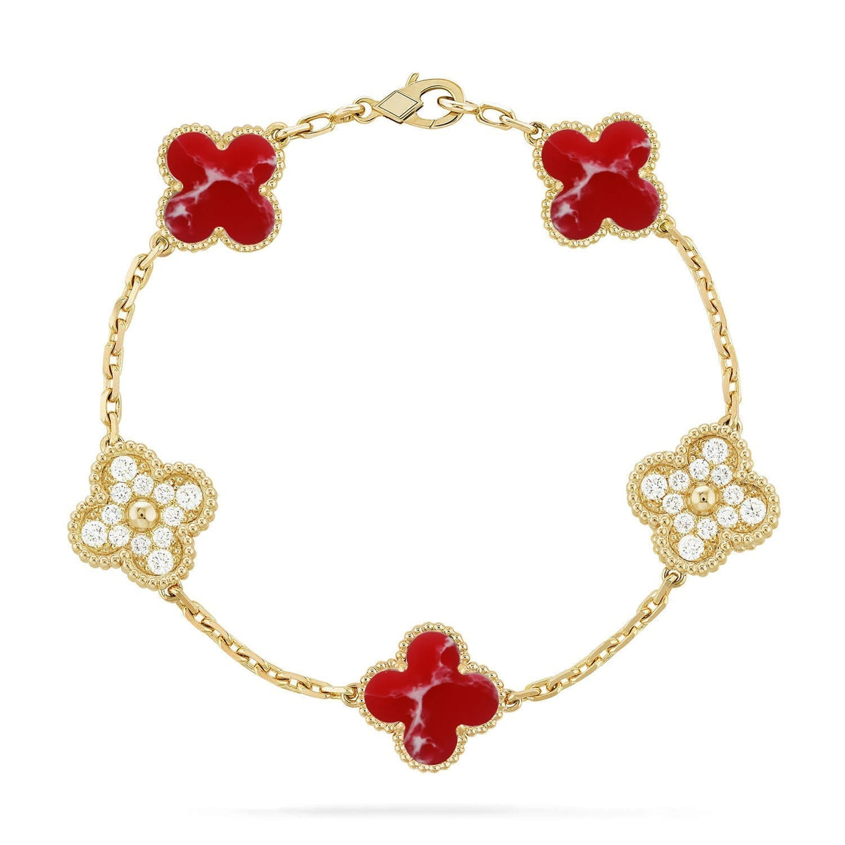 [Miro ]New CLOVER 5 MOTIF RED PATTERN BRACELET COLLECTION