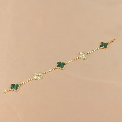 [Miro ]New  CLOVER 5 MOTIF MALACHITE BRACELET COLLECTION