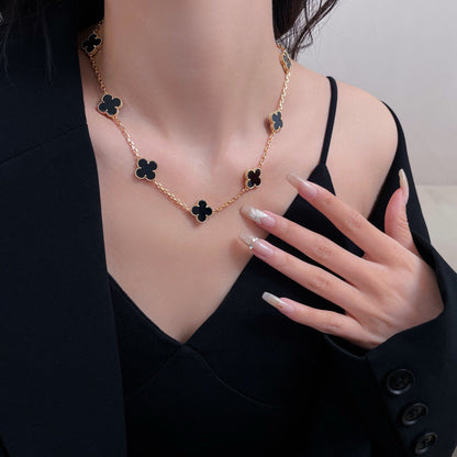 Miro CLOVER 10 MOTIFS ONYX NECKLACE
