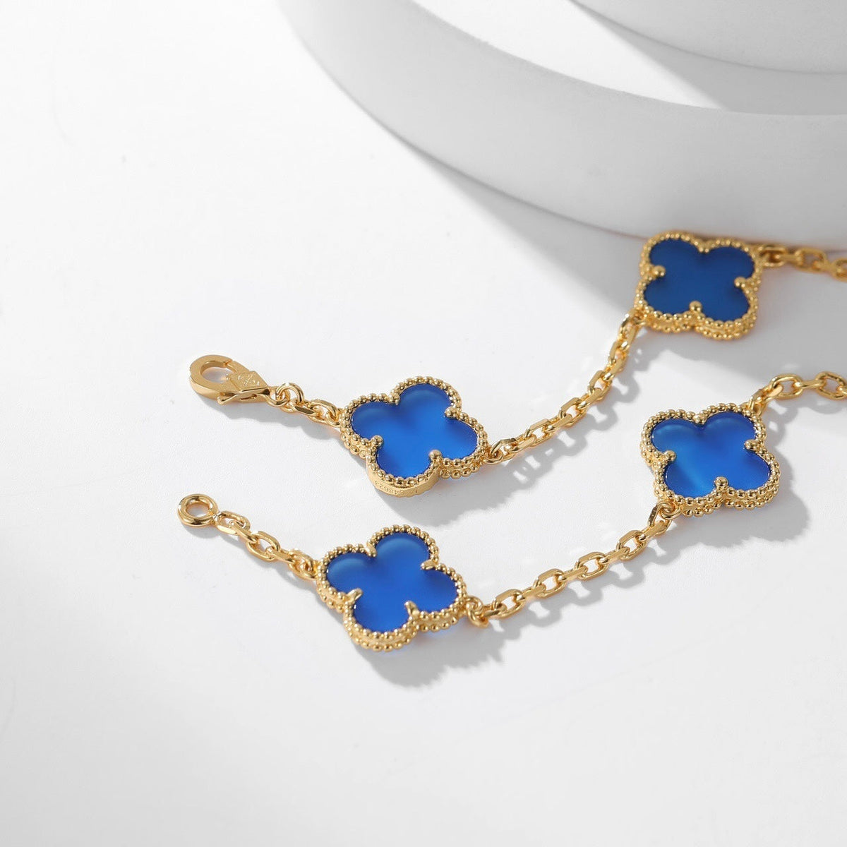 Miro CLOVER 10 MOTIFS BLUE AGATE NECKLACE