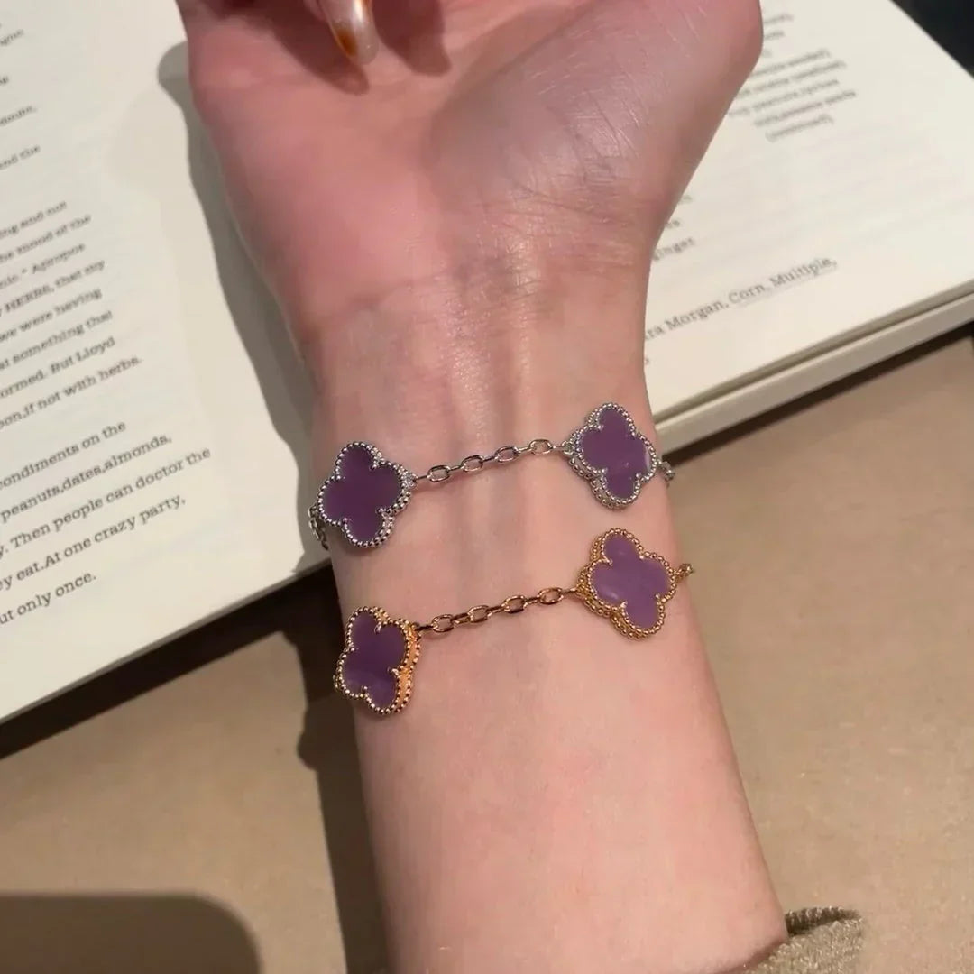 [Miro ]New  CLOVER 5 MOTIF VIOLET BRACELET COLLECTION
