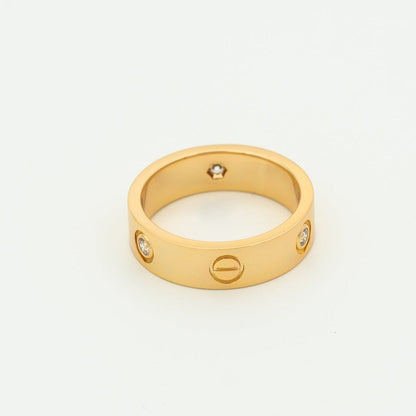 Miro LOVE RING 5.5MM 3 DIAMONDS PINK GOLD