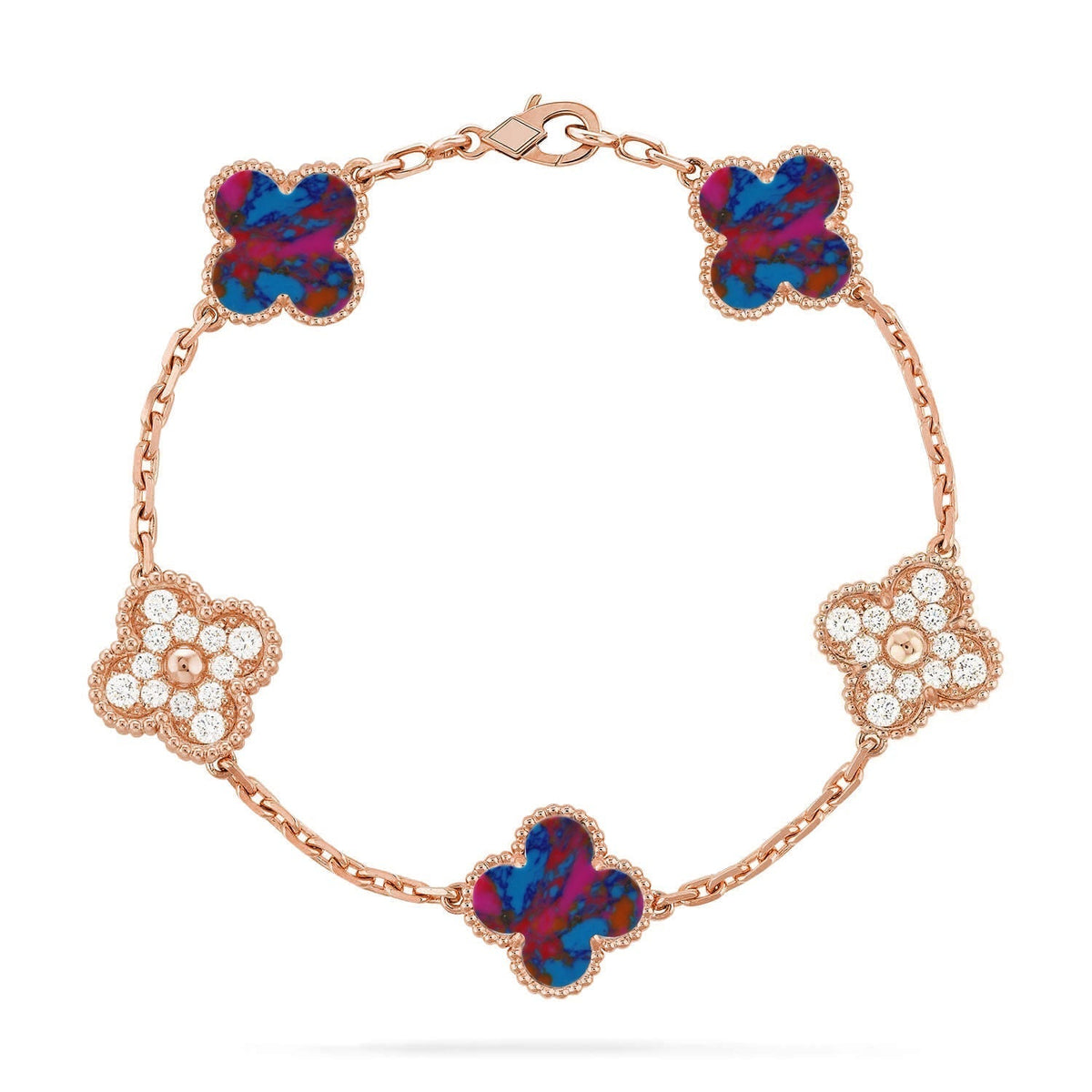 [Miro ]New CLOVER 5 MOTIF COLOR GEMSTONES BRACELET COLLECTION