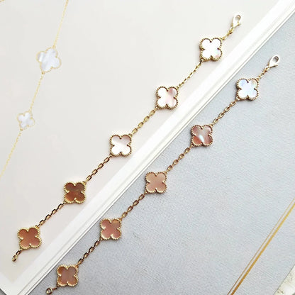 [Miro ]New  CLOVER 5 MOTIFS  PINK MOP BRACELET COLLECTION