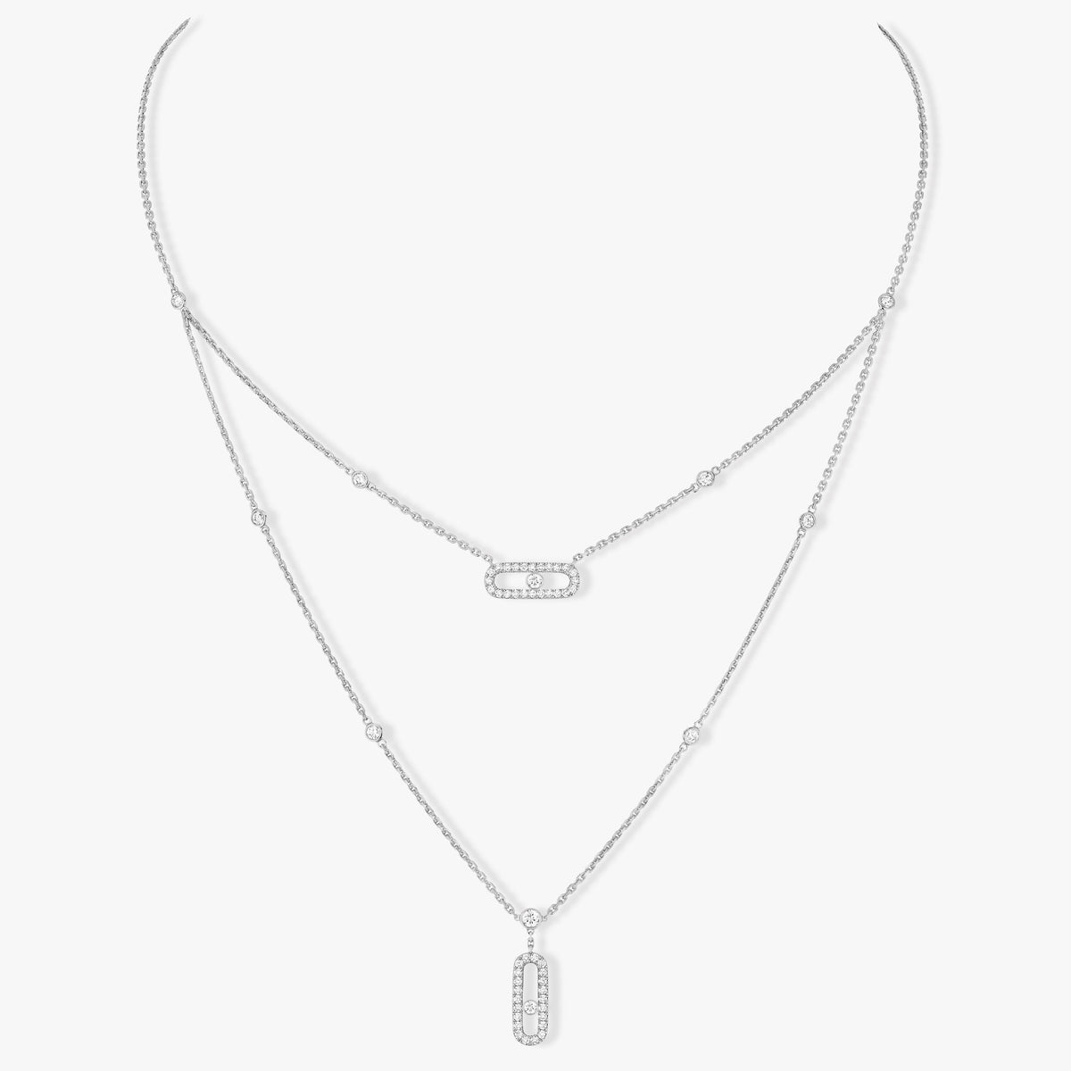 [Miro ]MOVE 2 ROW DIAMOND NECKLACE