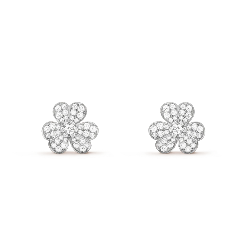 Miro FRIVOLE SILVER FLOWER DIAMOND EARRINGS
